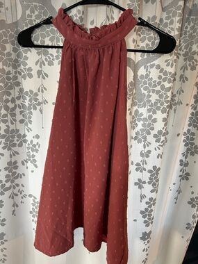 Women’s Rust Pink Smocked Neck Skirt